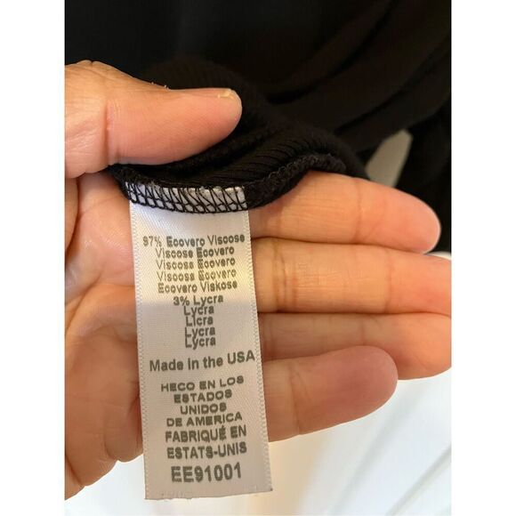 Michael Stars Andrea Pleat Sleeves Black Crop Top, size XL - Picture 12 of 13